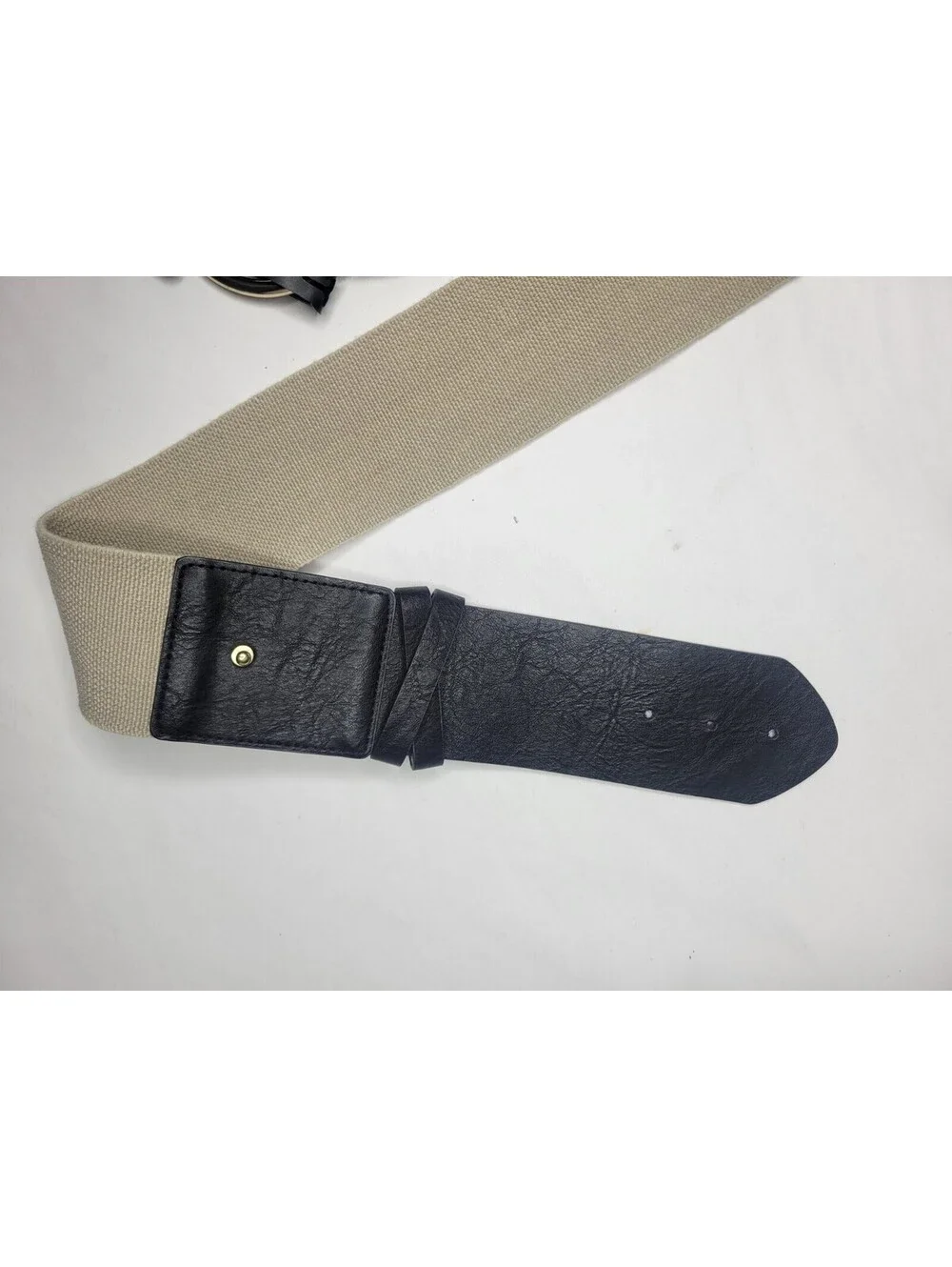INC International Concepts Womens Waist Belt Wide Stretch Natural Linen Size S/M